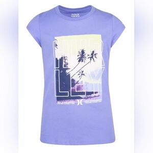 Girls Hurley Neon Coast Graphic Tee- Size Medium